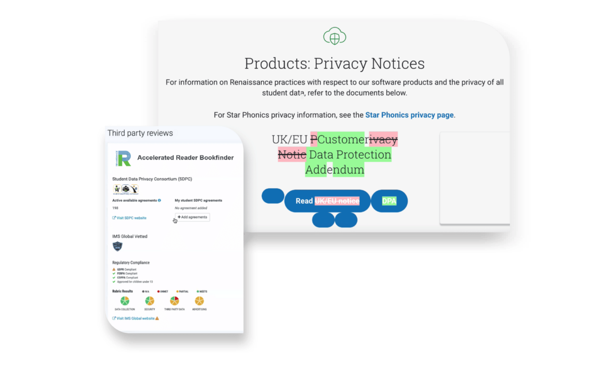 Privacy policy updates app screenshot