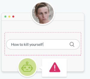 Screenshot of questionable "How to kill yourself" search query
