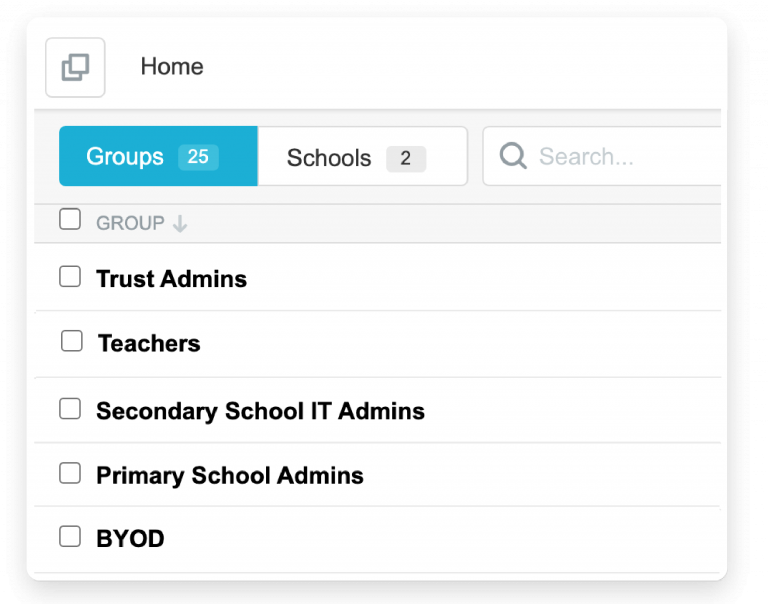 Multi-academy trust groups screenshot