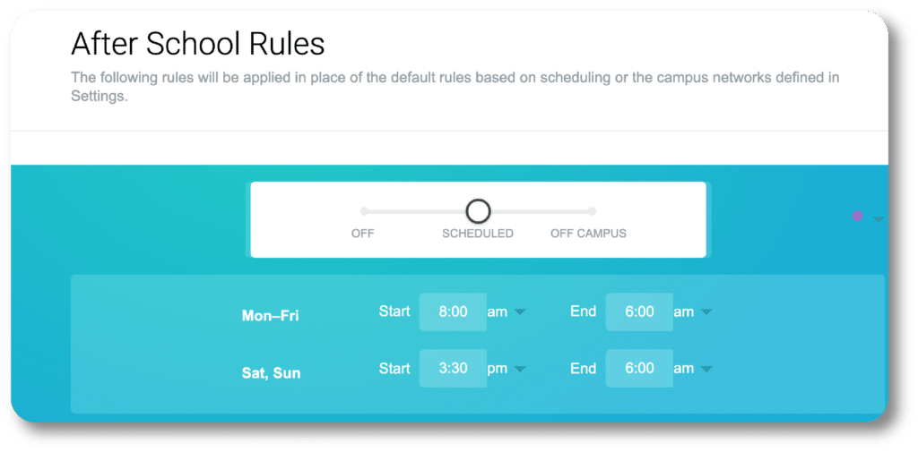 Screenshot - After School Rules dashboard